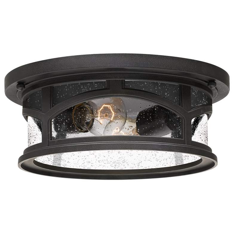 Image 1 Marblehead 13"W Mystic Black 2-Light Outdoor Ceiling Light