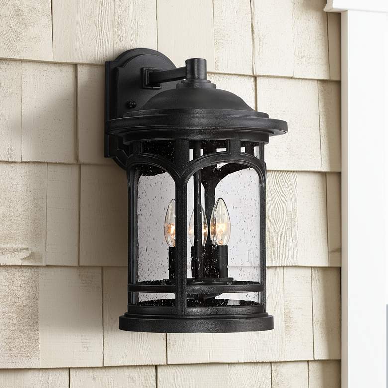 Image 1 Marblehead 17 1/2 inch High Mystic Black Outdoor Wall Light