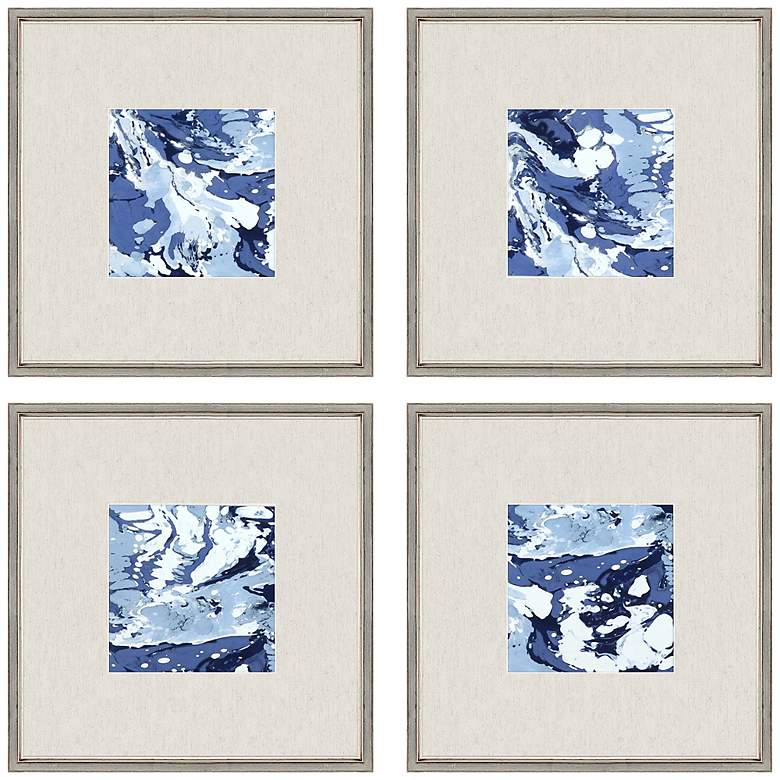 Image 3 Marbleized 22" Square 4-Piece Giclee Framed Wall Art Set