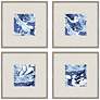 Marbleized 22" Square 4-Piece Giclee Framed Wall Art Set in scene