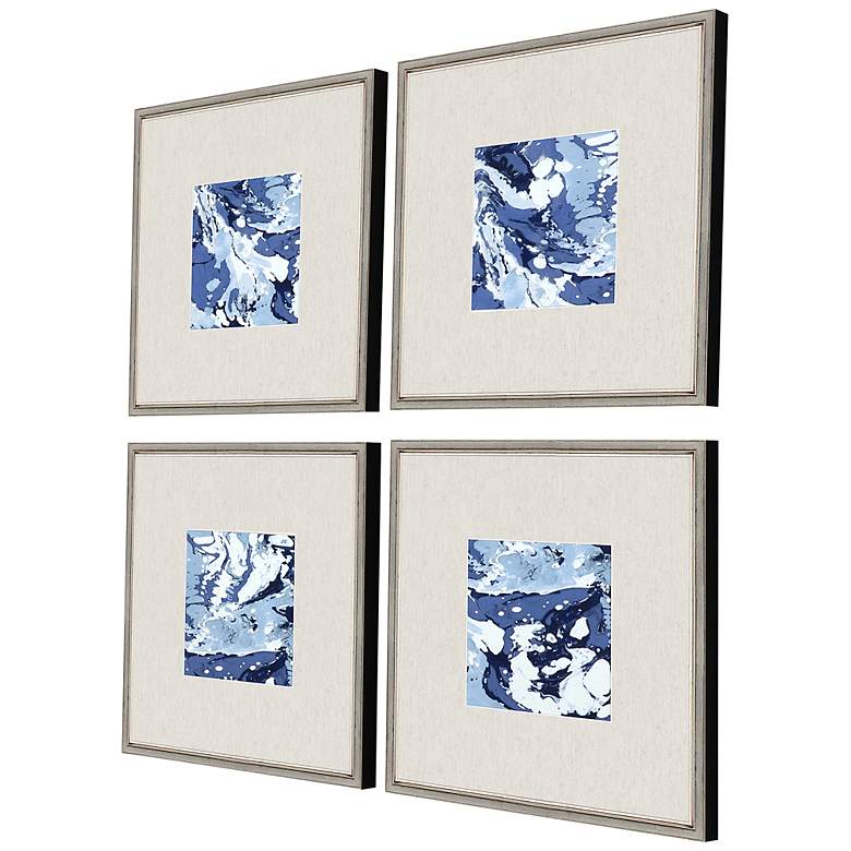Image 5 Marbleized 22" Square 4-Piece Giclee Framed Wall Art Set more views