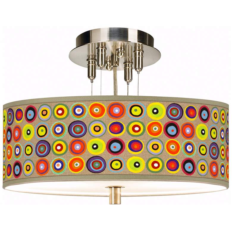 Image 1 Marbles in the Park Giclee 14" Wide Semi-Flush Ceiling Light