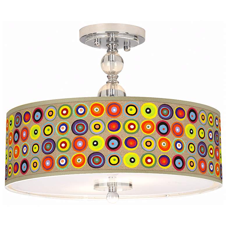 Image 1 Marbles in the Park Giclee 16 inch Wide Semi-Flush Ceiling Light
