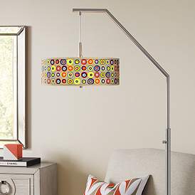 Image1 of Marbles in the Park Giclee Shade Arc Floor Lamp