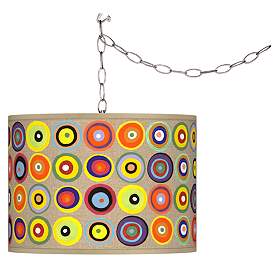 Image2 of Marbles in the Park Giclee Shade Brushed Nickel Swag Pendant