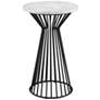 Marbury 15" Wide Black and White Marble Round Accent Table