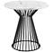 Marbury 22" Wide Black and White Marble Round End Table