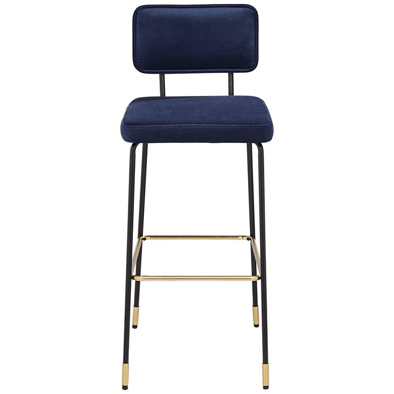 Image 7 Marc 29 1/4 inch High Blue and Gold Barstool Set of 2 more views