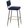 Marc 29 1/4" High Blue and Gold Barstool Set of 2