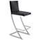 Marc 30 in. Barstool in Brushed Stainless Steel Finish, Vintage Black