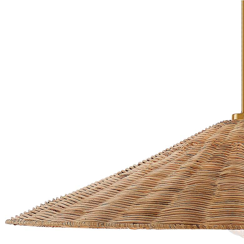 Image 2 Marca 35" Wide Natural Brass Pendant Light w/ Rattan Shade more views