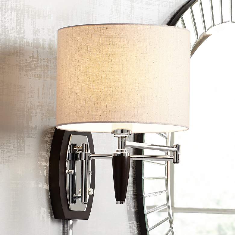 Image 1 Marca Plug-In Swing Arm Wall Lamp by Possini Euro Design
