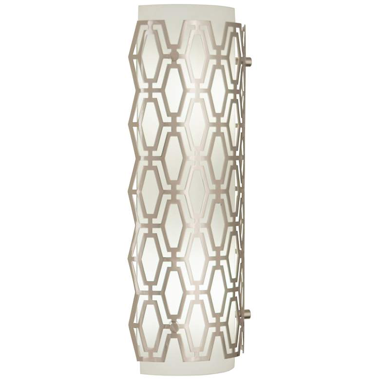 Image 2 Marcel 14.5"H Geometric Framing Nickel And Frost Cas White Wall Sconce more views