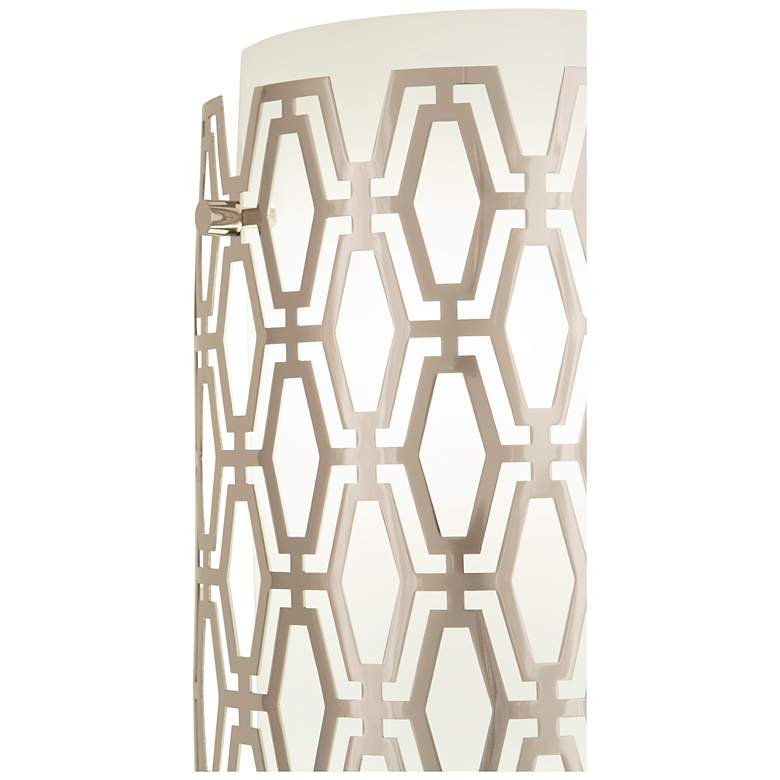Image 3 Marcel 14.5"H Geometric Framing Nickel And Frost Cas White Wall Sconce more views