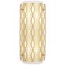1_Marcel 14.5"H Geometric Modern Brass Wall Sconce w/ Frost Cas White Shade