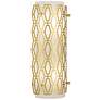 2_Marcel 14.5"H Geometric Modern Brass Wall Sconce w/ Frost Cas White Shade more views