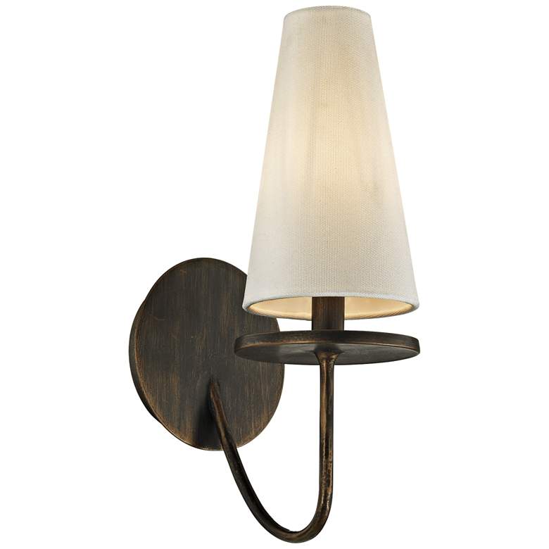 Image 1 Marcel 14 1/4" High Textured Bronze Wall Sconce