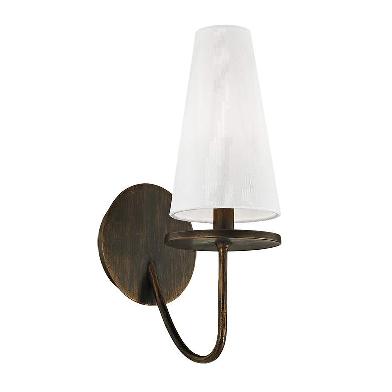 Image 1 Marcel 14 1/4 inch High Textured Bronze Wall Sconce