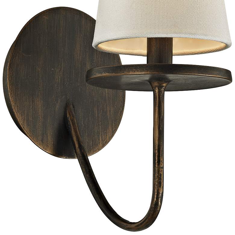 Image 2 Marcel 14 1/4 inch High Textured Bronze Wall Sconce more views