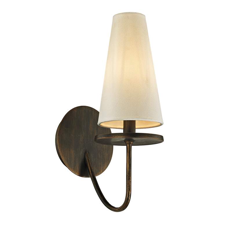 Image 2 Marcel 14 1/4 inch High Textured Bronze Wall Sconce more views