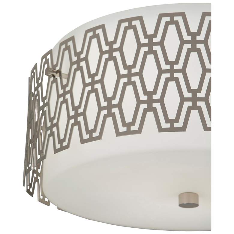 Image 2 Marcel 16"W Geometric Nickel Flush Mount w/ Frosted White Shade more views