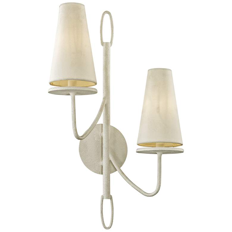 Image 1 Marcel 23 1/2 inch High Gesso White 2-Light Wall Sconce