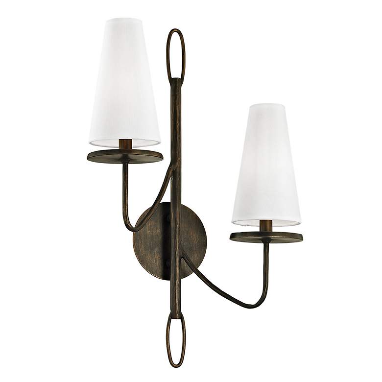 Image 1 Marcel 23 1/2 inch High Textured Bronze 2-Light Wall Sconce