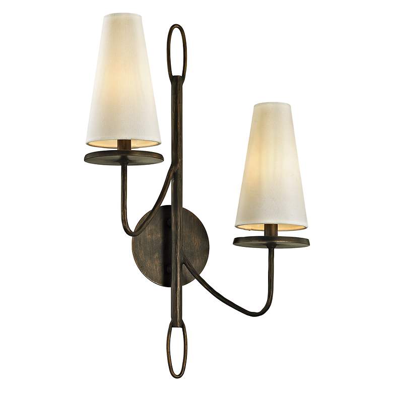 Image 2 Marcel 23 1/2 inch High Textured Bronze 2-Light Wall Sconce more views