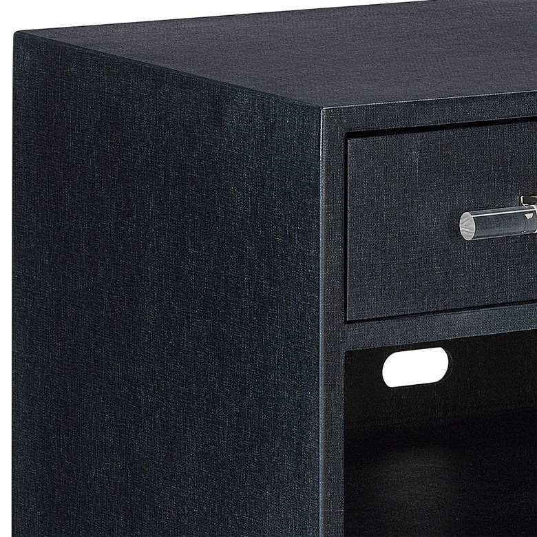 Image 4 Marcel 28" Wide Navy Blue Lacquered 2-Drawer Nightstand more views