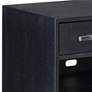 Marcel 28" Wide Navy Blue Lacquered 2-Drawer Nightstand in scene