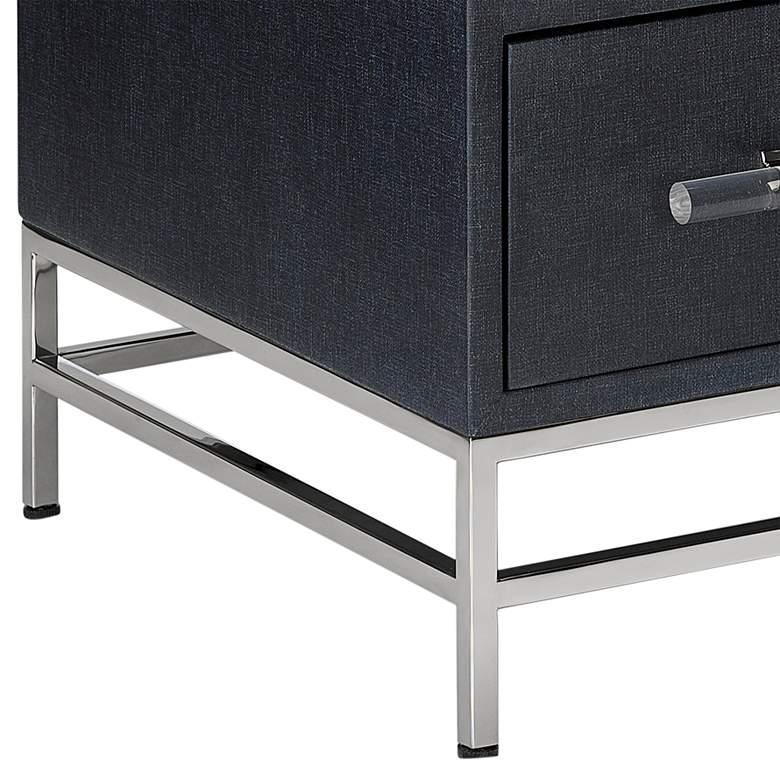 Image 3 Marcel 28" Wide Navy Blue Lacquered Linen Modern Nightstands Set of 2 more views