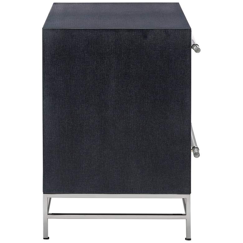Image 5 Marcel 28" Wide Navy Blue Lacquered Linen Modern Nightstands Set of 2 more views