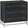 Marcel 32" Wide Navy Lacquered Linen 3-Drawer Accent Chest