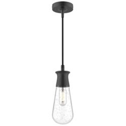 Marcel 4-in 1 Light Clear Glass/Black Outdoor Pendant 60W Alora Mood