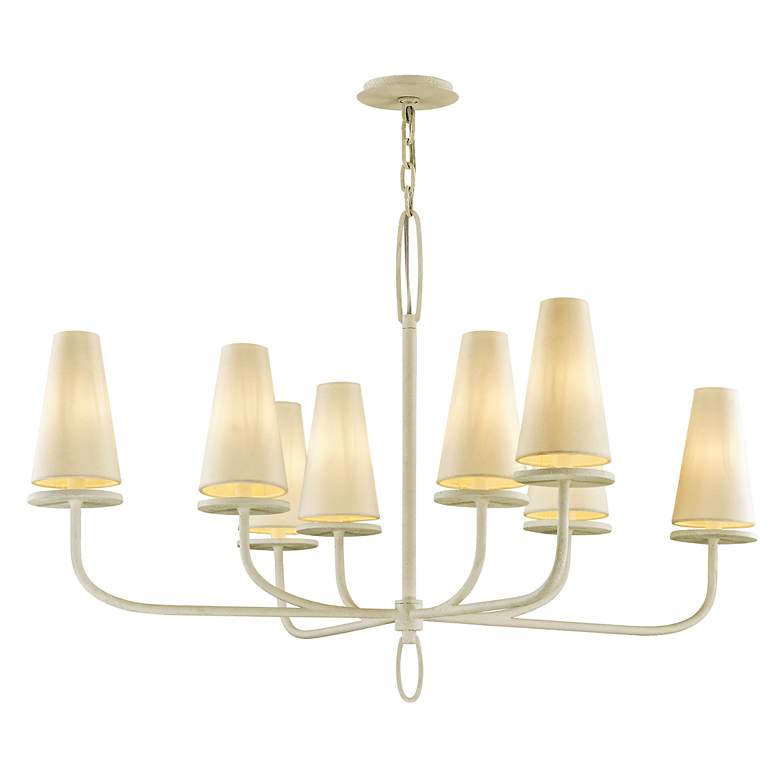 Image 2 Marcel 43 1/4 inch Wide Gesso White 8-Light Chandelier