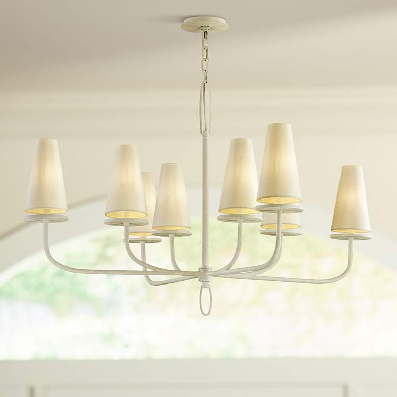 Image 1 Marcel 43 1/4" Wide Gesso White 8-Light Chandelier
