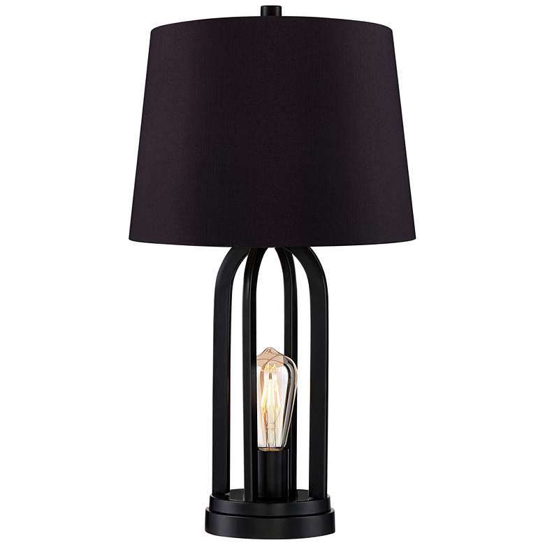 Marcel Black LED USB Night Light Black Shade Table Lamps Set of 2 more views