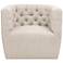 Marcel Swivel Club Chair, Performance Bisque French Linen