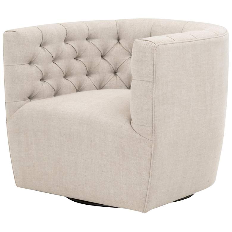 Image 2 Marcel Swivel Club Chair, Performance Bisque French Linen more views