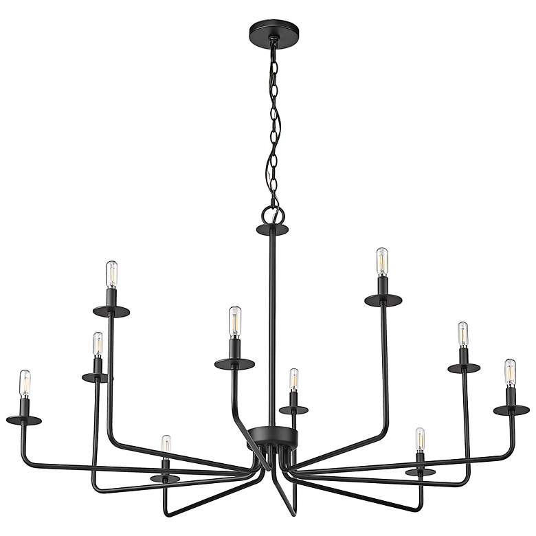 Image 5 Marceline 48" Wide Black 10-Light Chandelier more views