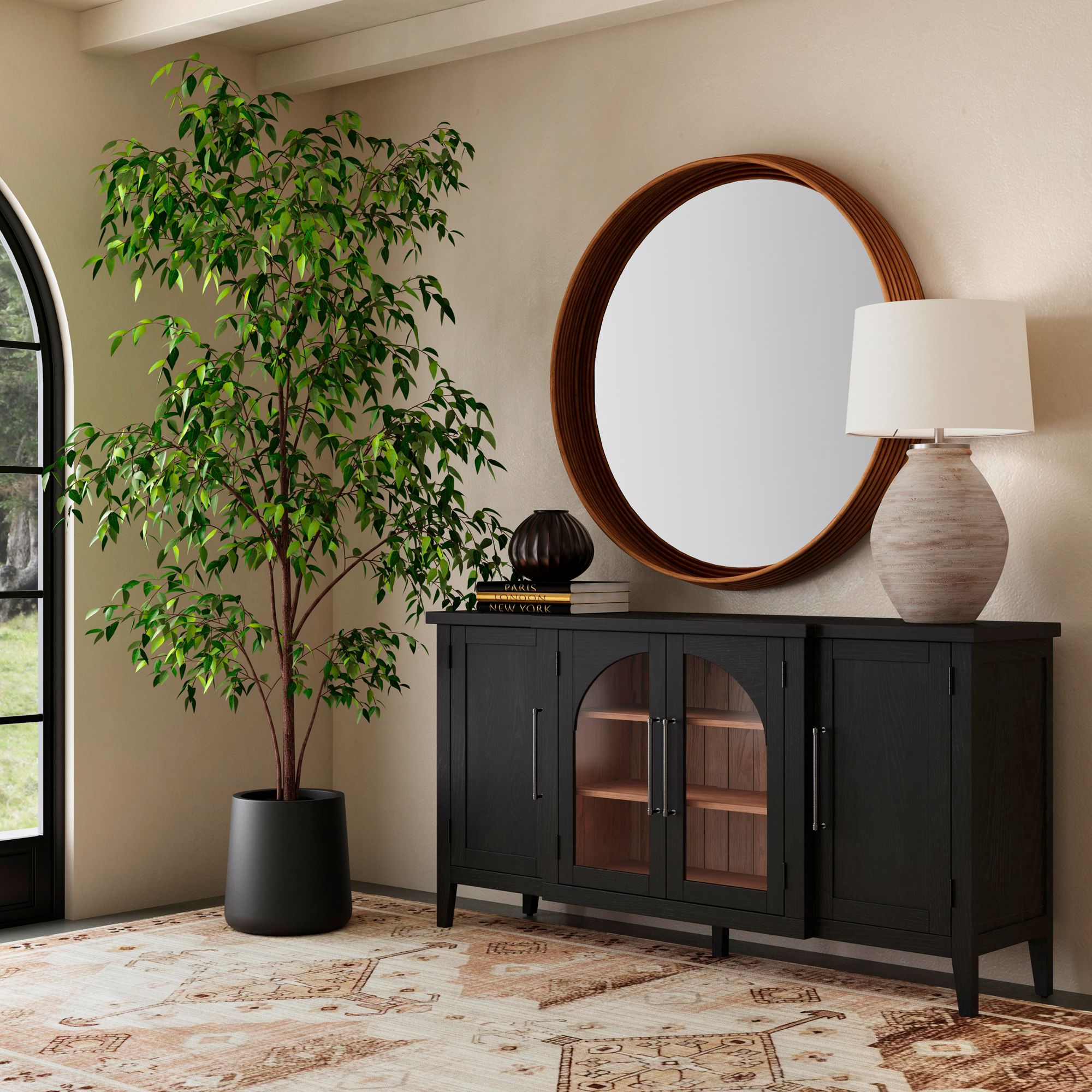 Image 4 Marcella 48"W x 48"H Natural Wall Mirror more views