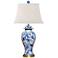 Marcella Blue and White Chrysanthemum Temple Jar Table Lamp