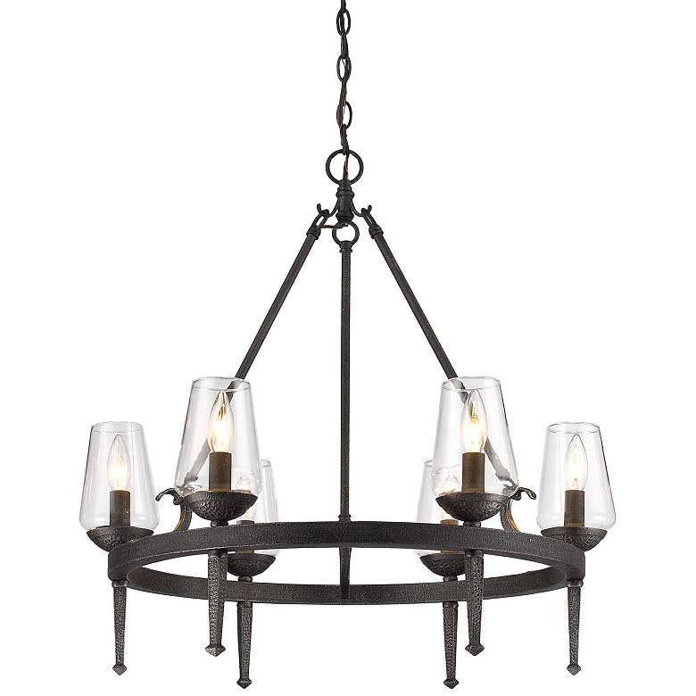Image 4 Marcellis 26" Wide Dark Natural Iron 6-Light Chandelier more views