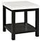 Marcello 22"W White Marble and Black Wood Square End Table