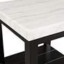 2_Marcello 22"W White Marble and Black Wood Square End Table more views