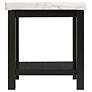 3_Marcello 22"W White Marble and Black Wood Square End Table more views