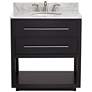 Marcello 32" Wide Black and White Marble 1-Drawer Single Sink Vanity in scene