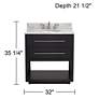 Marcello 32" Wide Black and White Marble 1-Drawer Single Sink Vanity in scene
