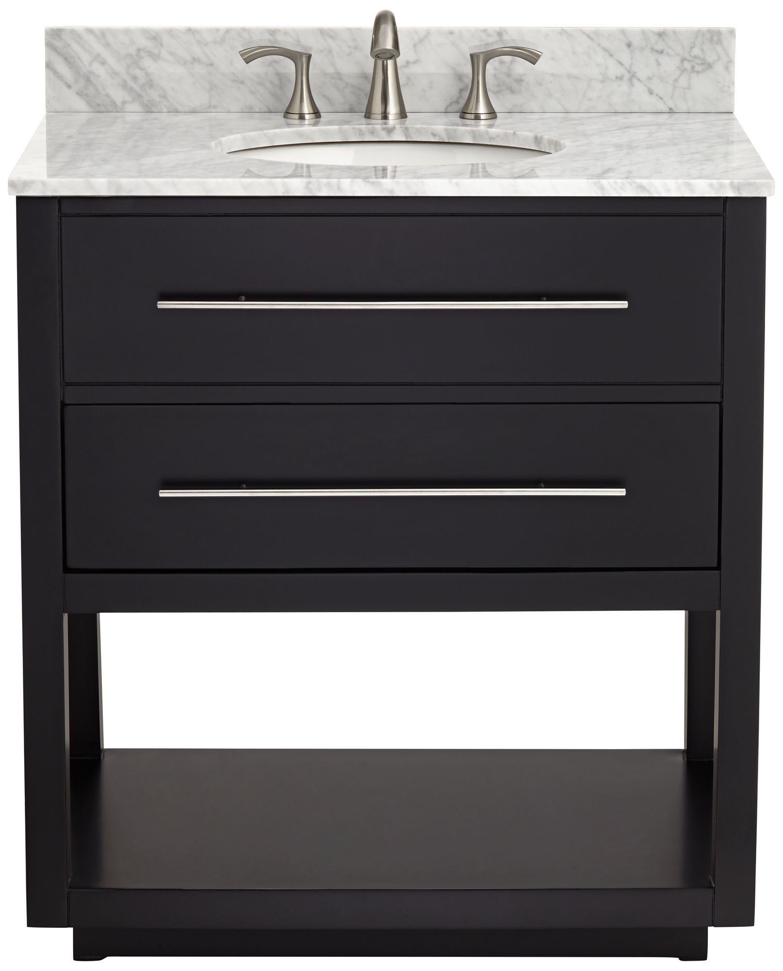 Image 7 Marcello 32"W Black and White 1-Drawer Single Sink Vanities Set of 2 more views