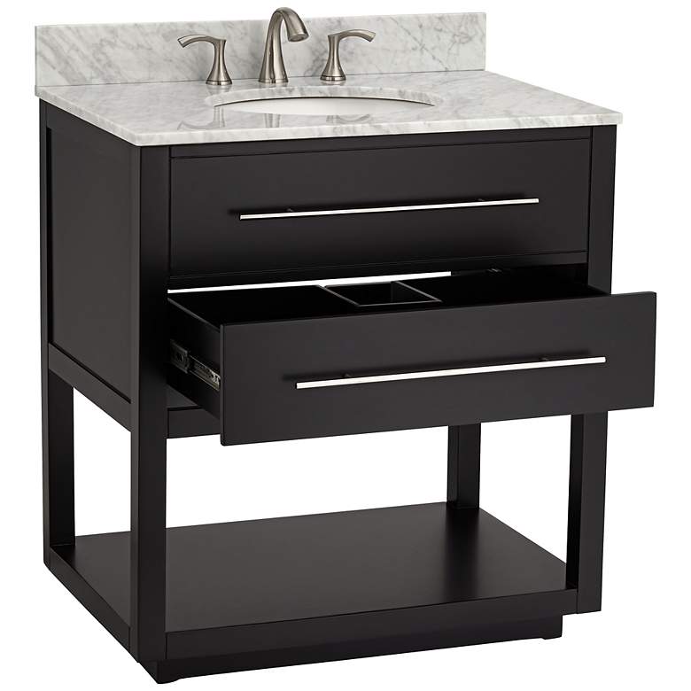 Image 6 Marcello 32"W Black and White 1-Drawer Single Sink Vanities Set of 2 more views